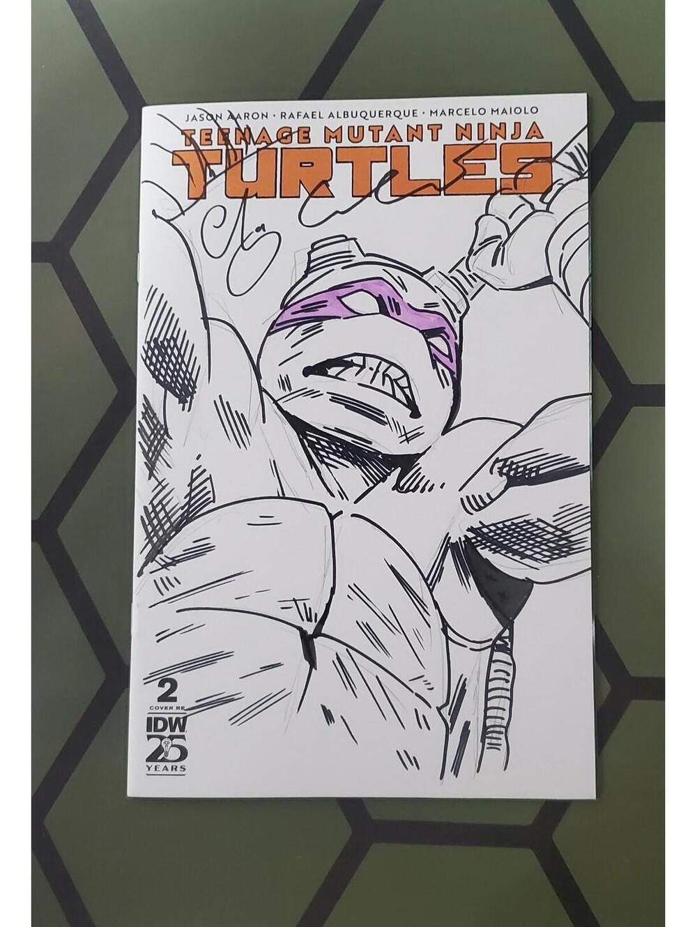 TMNT Signed/Sketched Donnie By Issac & Esau Escorza W/COA NM